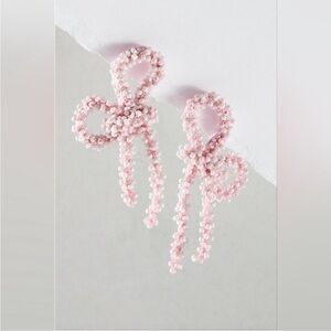 Free People, Brandy Bow Dangles Earrings, Pink - NWT!